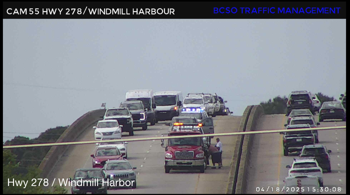 A vehicle was loaded onto a tow truck around 3:30 p.m. on the Hilton Head Bridges after a collision shut down the left lane of the highway for about 45 minutes. Traffic backups extended into mainland Bluffton.
