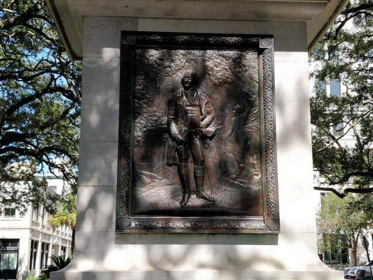 Googly eyes were placed on the Nathanael Greene monument in Savannah’s Johnson Square, and police say the culprit could face charges.