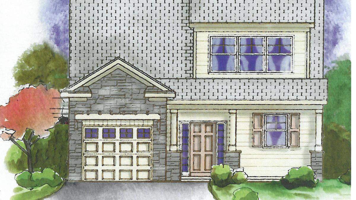 An artist's rendering of a 1,993 square-foot townhome with three bedrooms and two and one-half baths that may be built along Squire Pope Road on Hilton Head Island.
