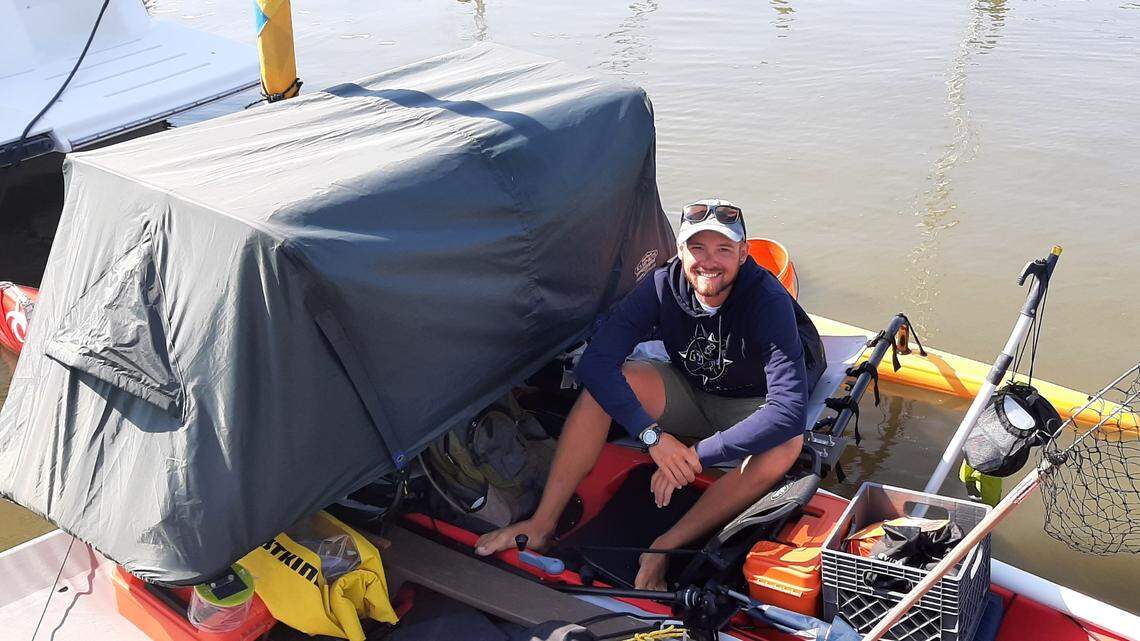 Why he’s sailing 1,000 miles in a 16-foot kayak. And what he’s learned about surviving