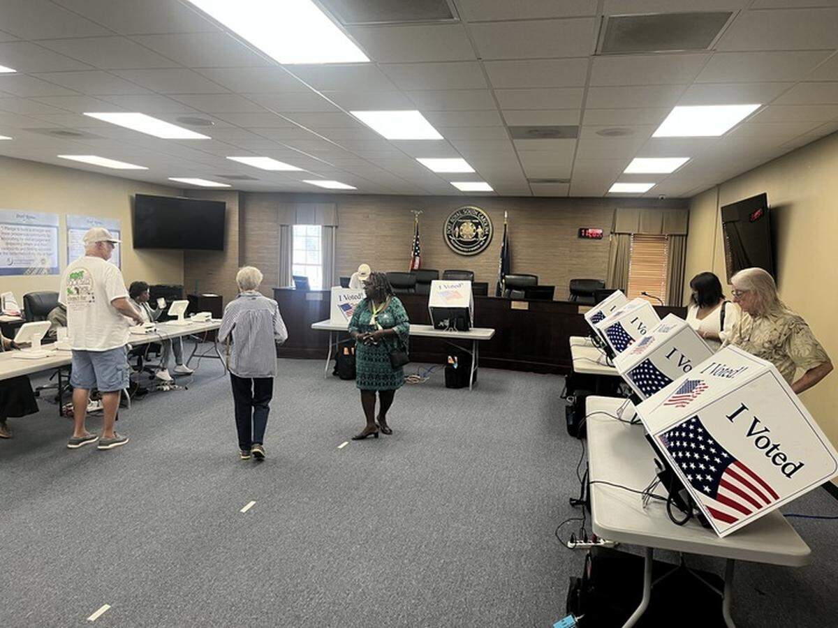 Voters cast ballots Tuesday morning at the Port Royal Town Hall in 2024.