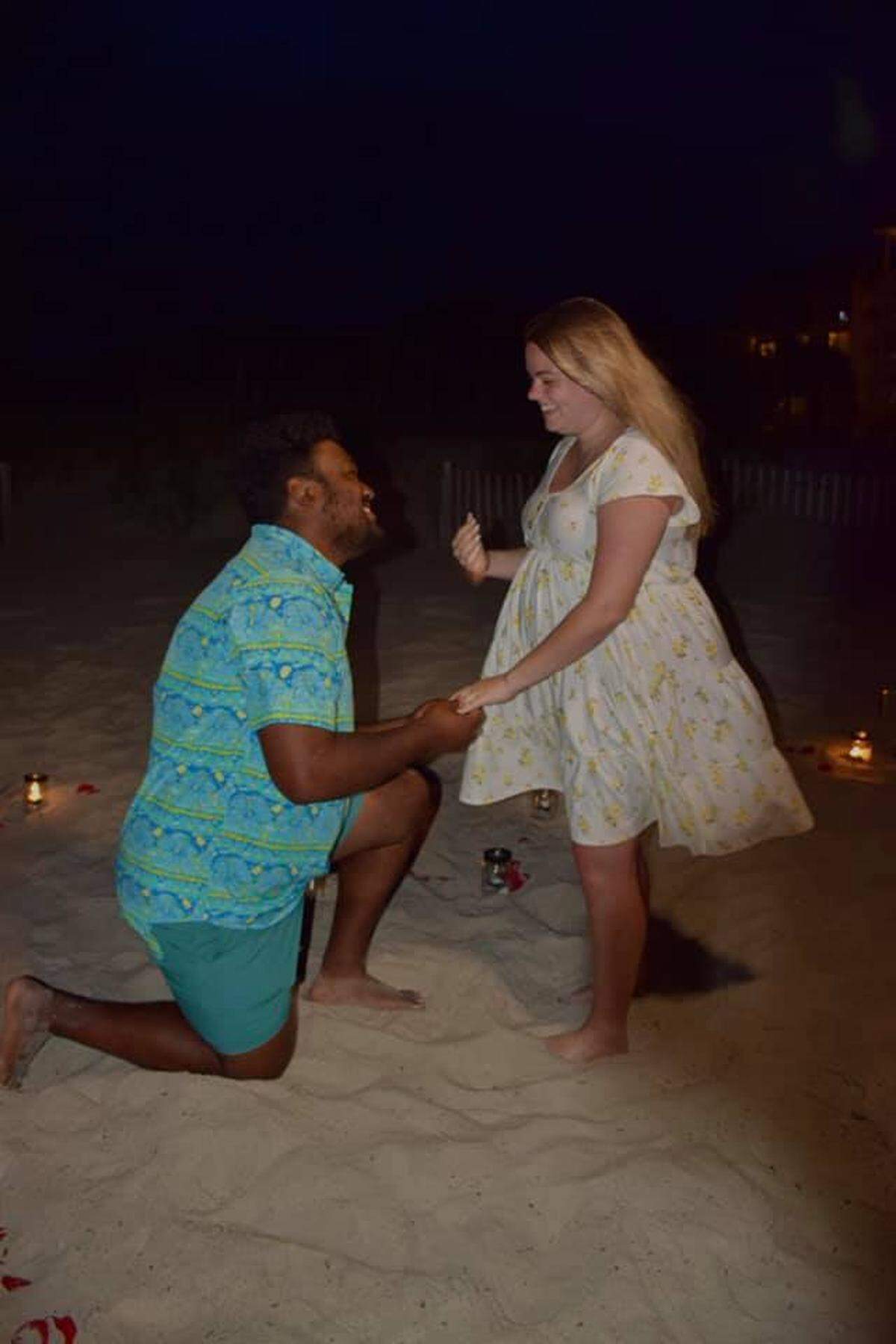 Bruce Phifer proposes to Meredith McCraw on Hilton Head Island’s beach on June 8, 2021 after they met on Hilton Head in 2020.
