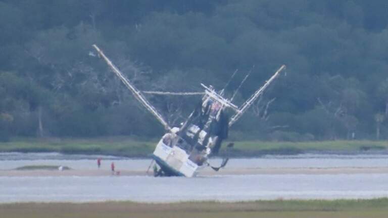 Why was a shrimp boat tilted on a Morgan River sandbar? Looks can be deceiving