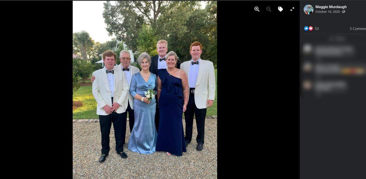 The Murdaugh family at an outing in 2020 that Maggie Murdaugh (front right) posted on her Facebook page.