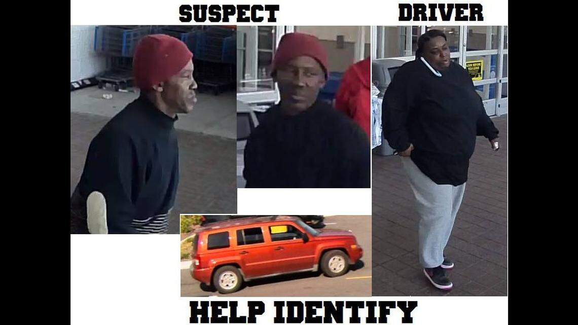 A man in a red hat was allegedly seen carrying bedding and clothes out of the Lady's Island Walmart store before getting into a red Jeep Liberty driven by a woman and leaving, according to a Beaufort Police Department Facebook post on Monday morning.