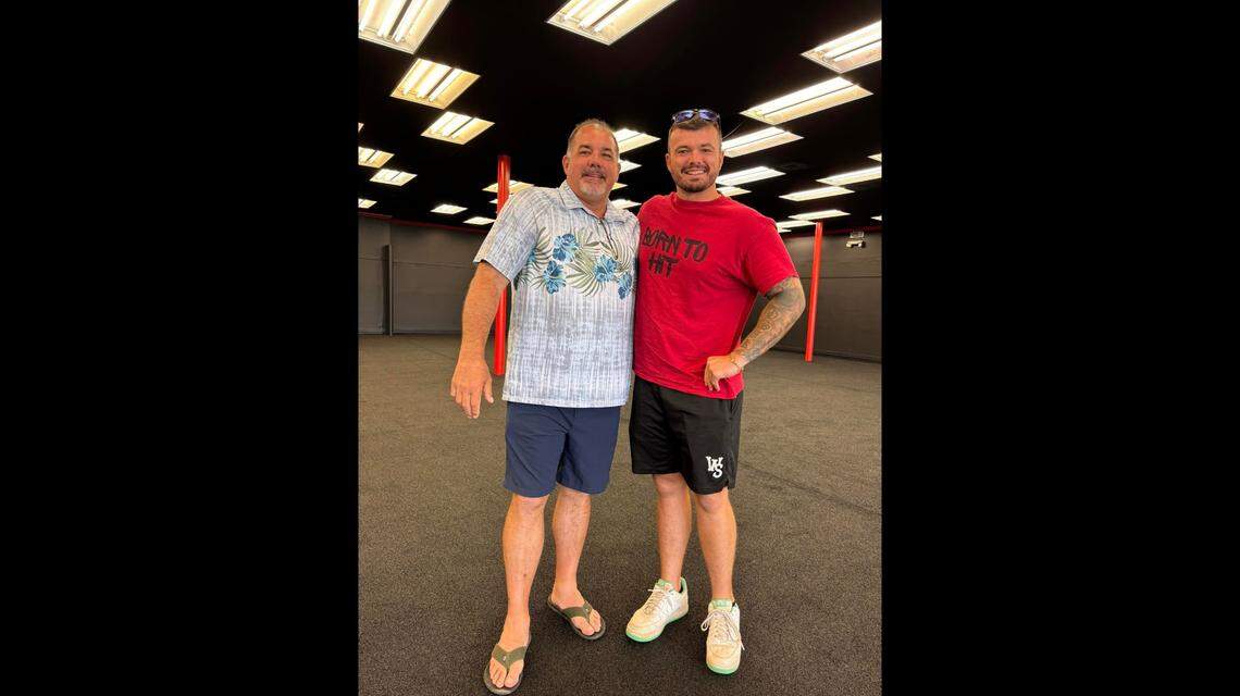 Keith Osik, who spent 10 years in major league baseball, stopped by recently at Hitters University in Beaufort, which Tyler Osik, his son, plans to open by June.