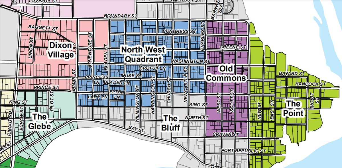 Beaufort neighborhoods including the Northwest Quadrant.