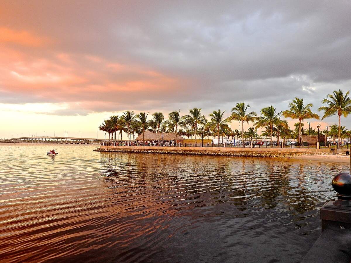 Tiki Bar at Harbor Walk located on the Peach River in Punta Gorda, FL