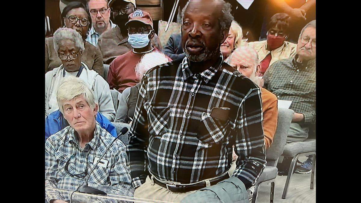 Jack Ladson, who was born and raised on St. Helena Island, testifies before a Beaufort County committee Mondaty regarding development on St. Helena Island.