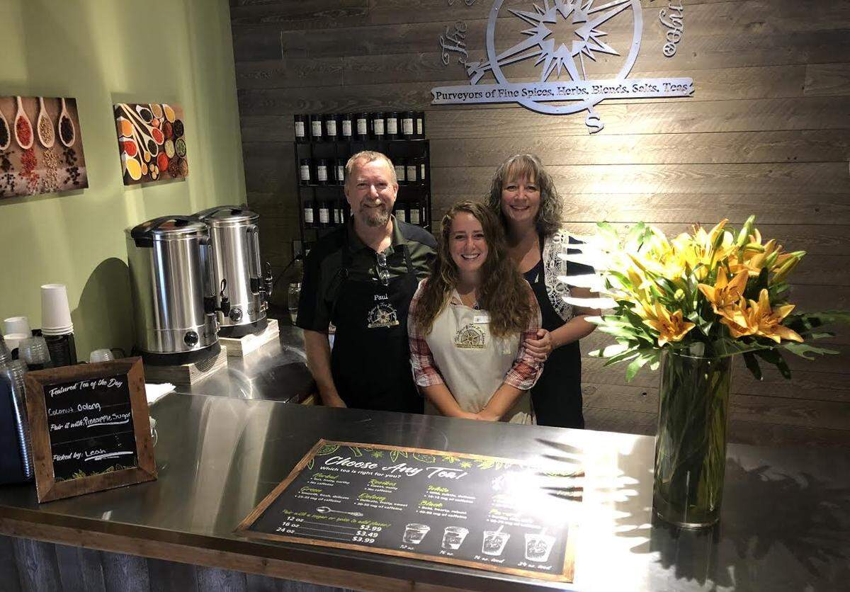 The Spice & Tea Exchange of Beaufort’s co-owners Paul and Heidi Ricard with their daughter, Leah, who is the store’s manager.