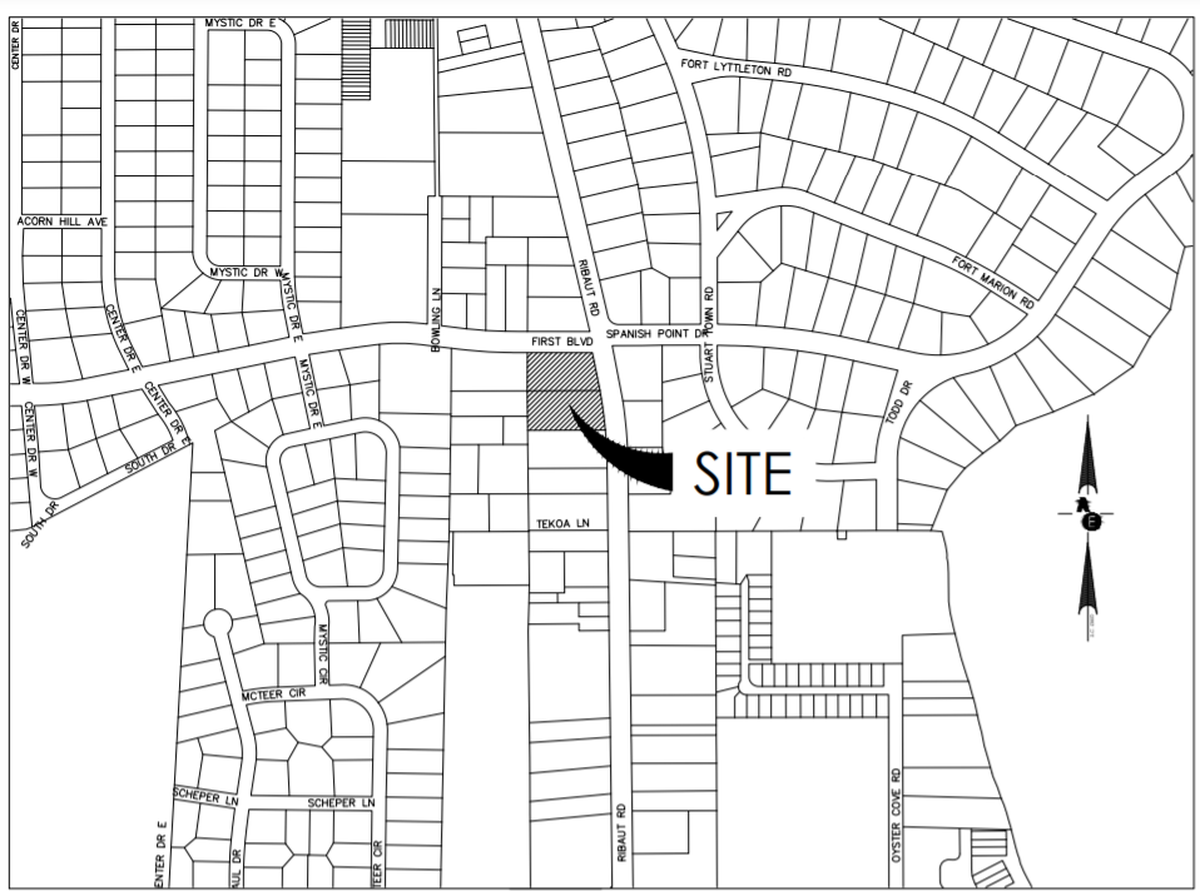 The location of a proposed Enmarket at Ribaut Road and First Boulevard.