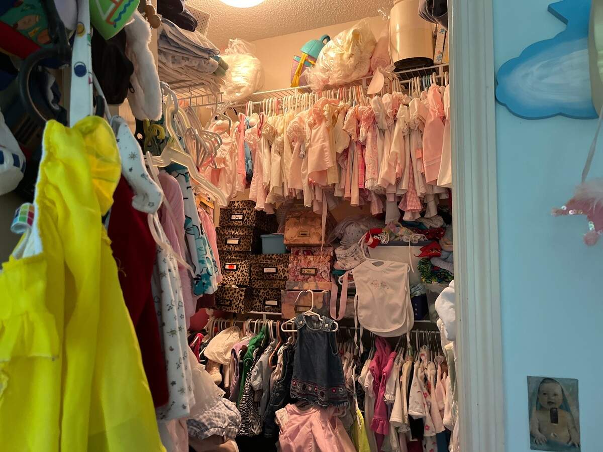 Karin Van Name has amassed an impressive selection of baby clothes since she began fostering in 1988.