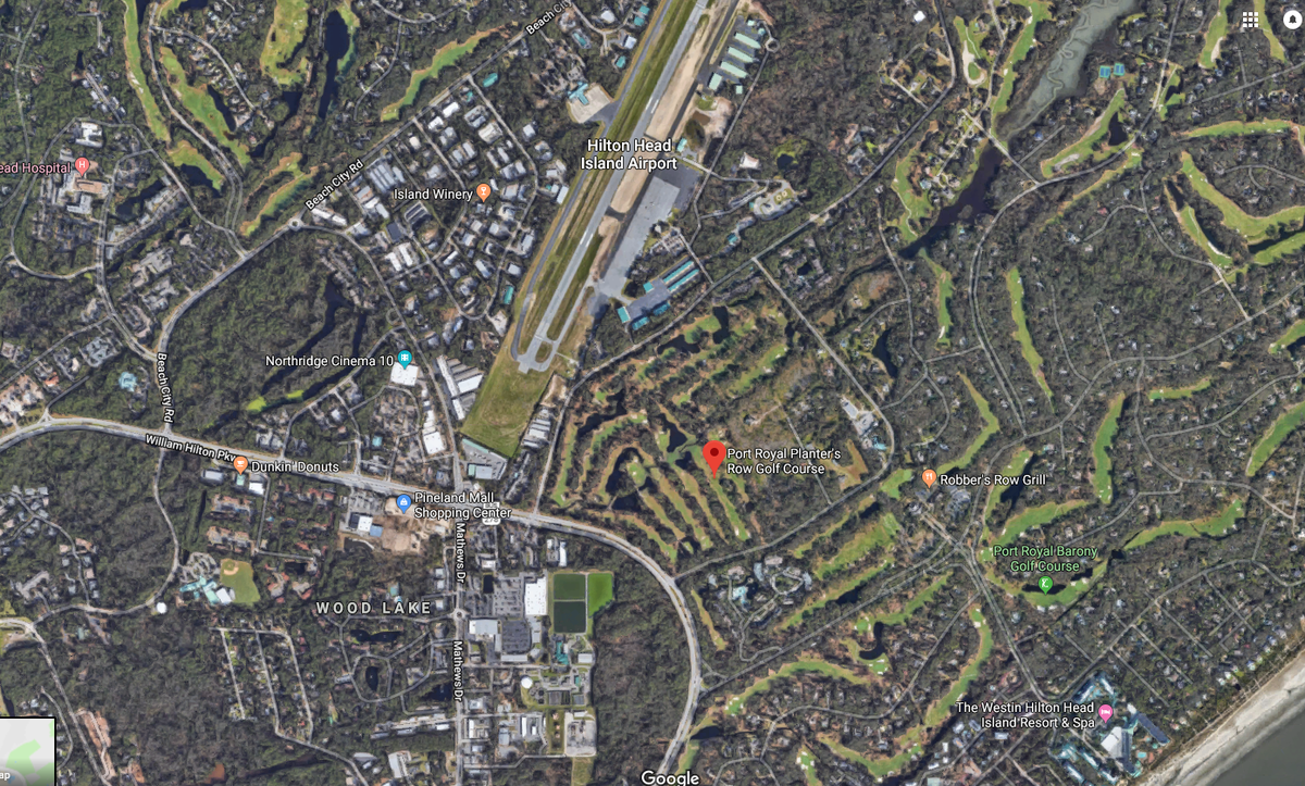 An overhead view of the inactive Planter’s Row golf course.