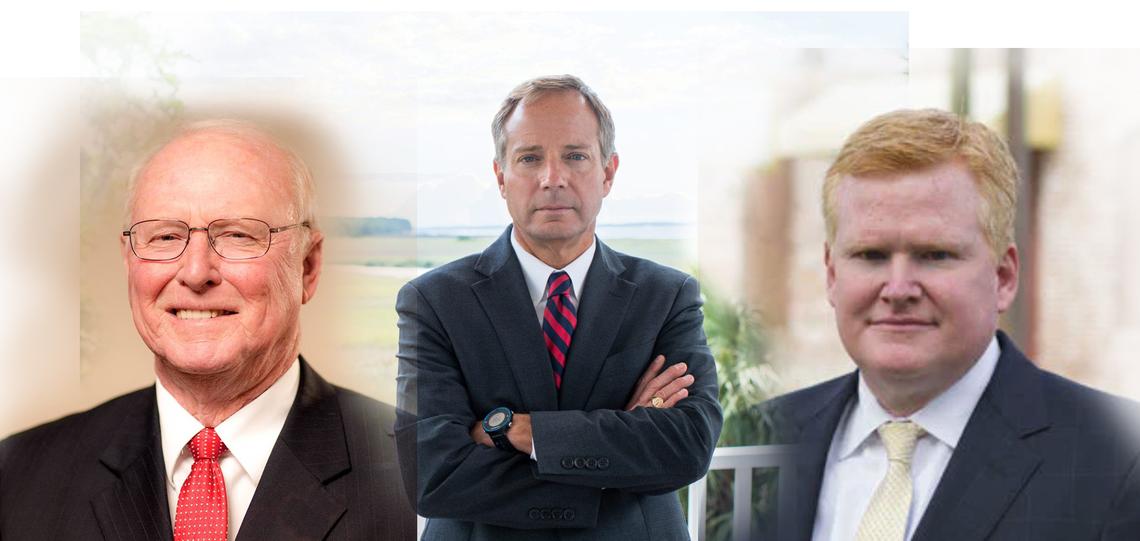 Pictured from left to right: Randolph Murdaugh III, 14th Circuit Court Solicitor Duffie Stone and Richard Alexander Murdaugh.