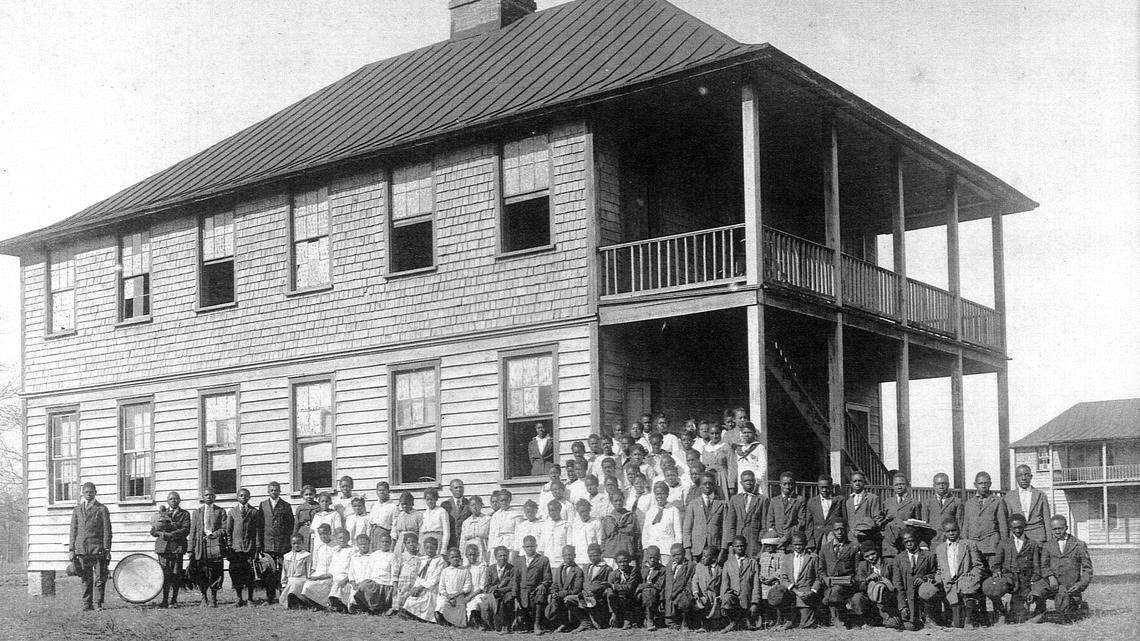 The student body of the Port Royal Agricultural and Industrial School in 1906.