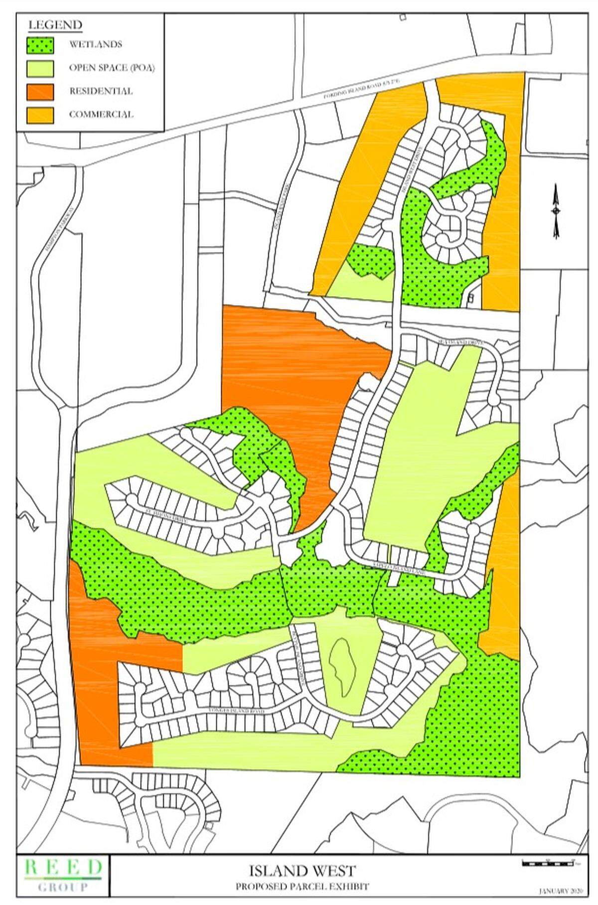 One of the rezoning plans for the Island West Golf Course created by Reed Group.
