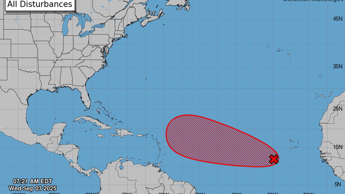 A tropical wave in the Atlantic Ocean is likely to develop into a tropical depression or tropical storm in the coming weeks. It’s unclear what the storm’s track will be at this point.
