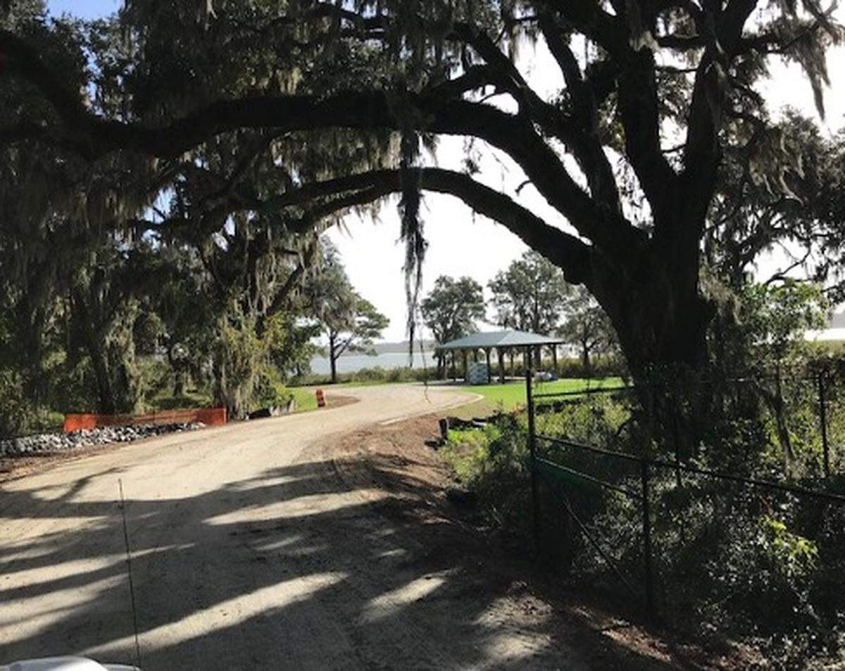 A covered area at the new Fort Frederick park.