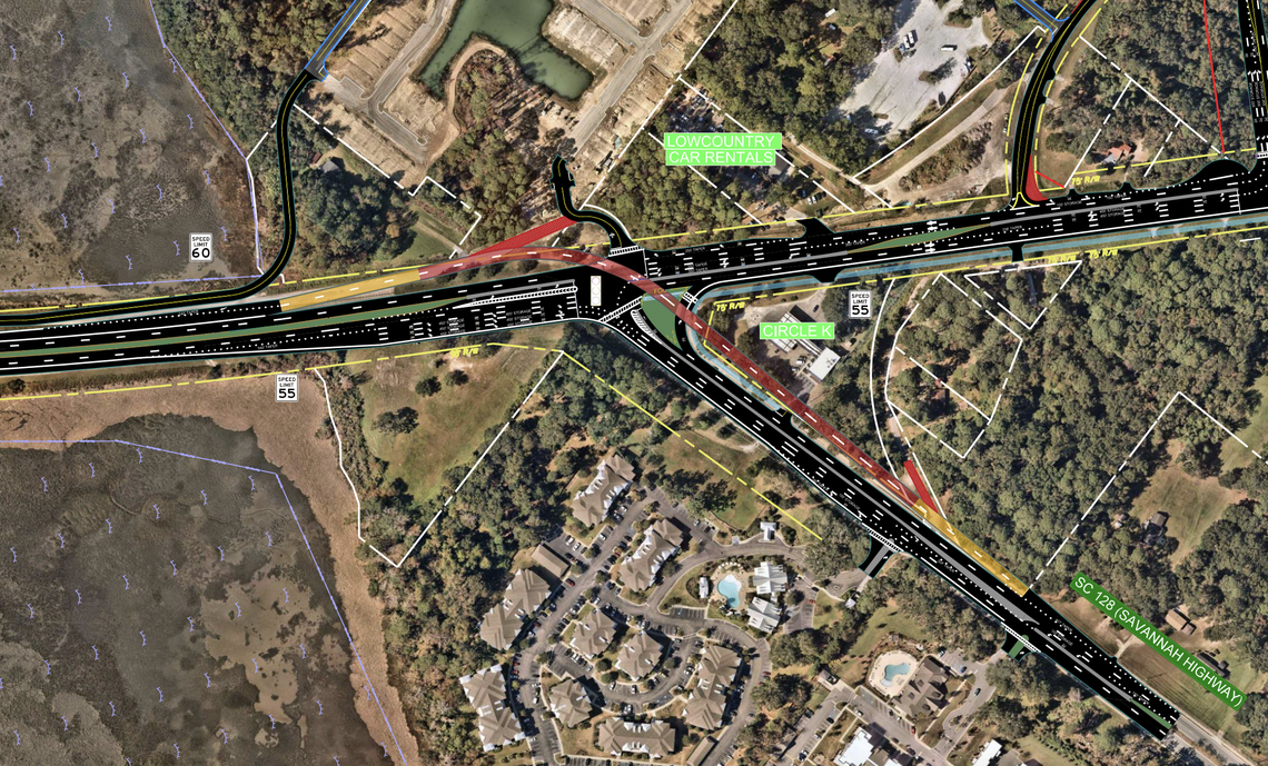 The proposal calls for adding a ramp and an elevated bridge for vehicles traveling west from Savannah Highway onto Robert Smalls Parkway heading toward Bluffton.