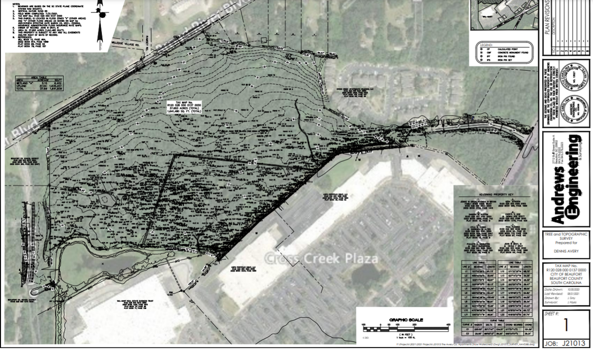 Cross Creek Plaza and the Walmart Supercenter are located south of the proposed Water Crest Apartments, shown within the black border.