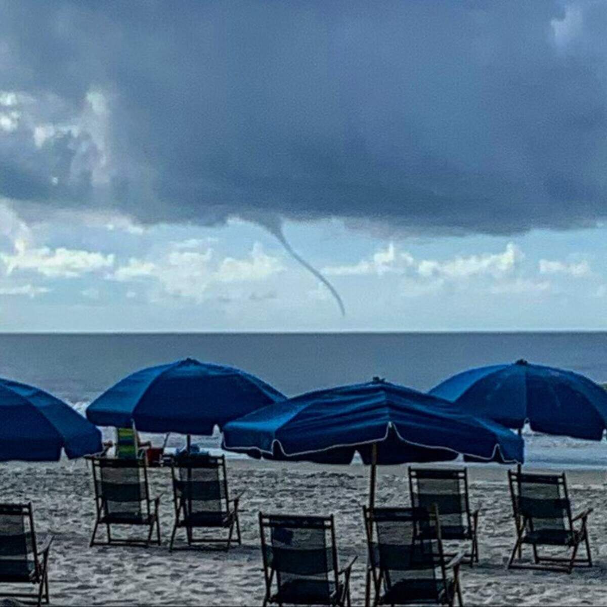 A waterspout formed off Coligny Beach on Hilton Head Island Friday morning.