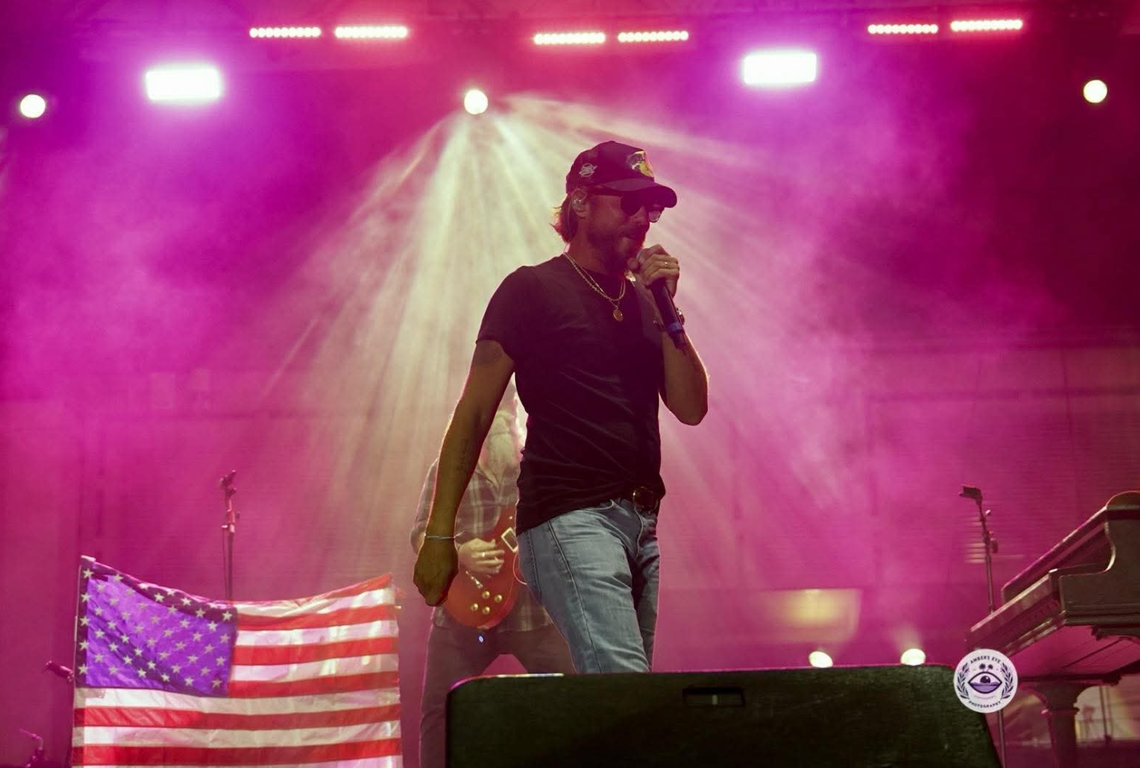 Chris Janson performs Saturday evening during at Waterfront Park in Beaufort. The opening of the festival was delayed due to rain but it quickly got back on track.