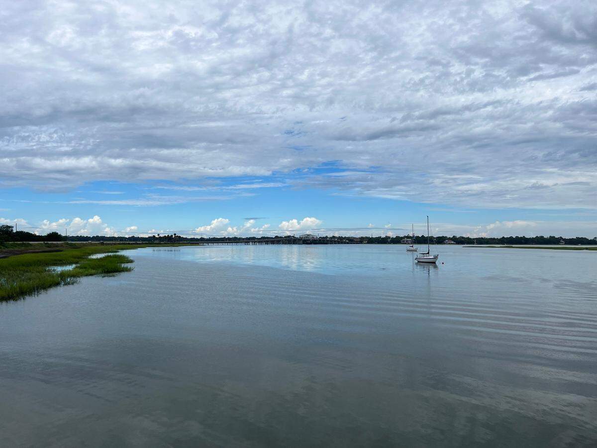 Calm before the storm at Whitehall Boat Landing on Lady’s Island looking toward Woods Memorial Bridge in Beaufort on Tuesday, Aug. 29, 2023.