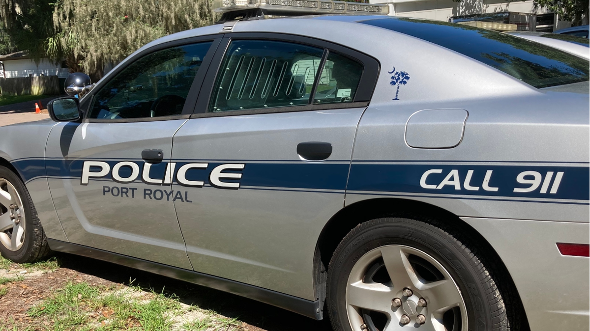 Port Royal Police Department cruiser parked at headquarters on Paris Avenue.