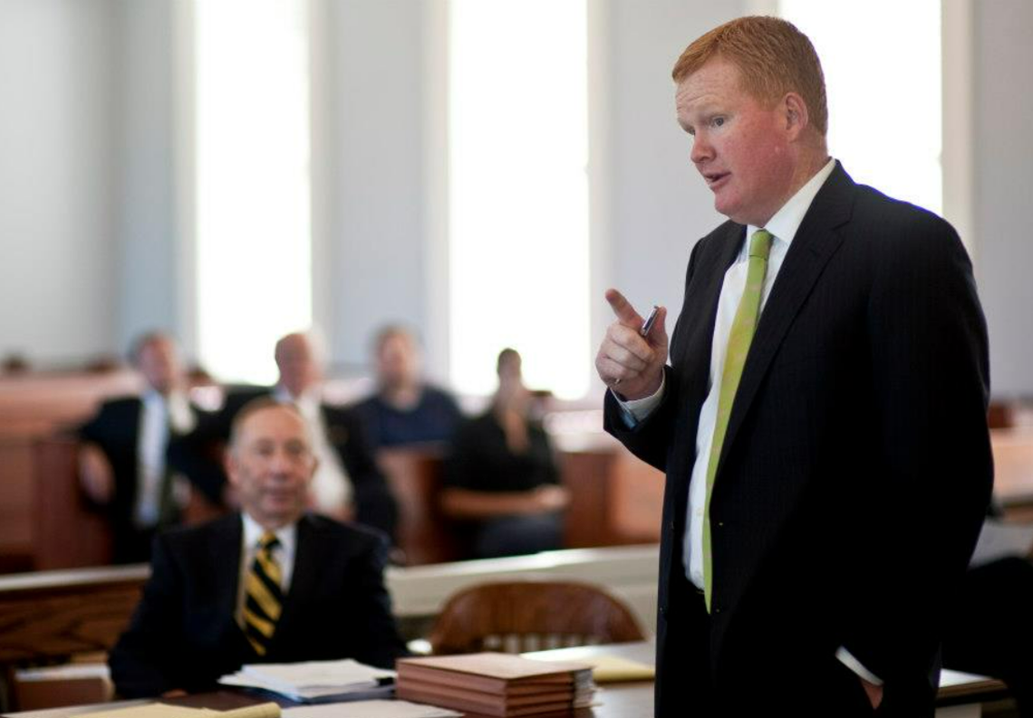 Alex Murdaugh in a courtroom on the Facebook page of the law firm Peters Murdaugh Parker Eltzroth & Detrick.