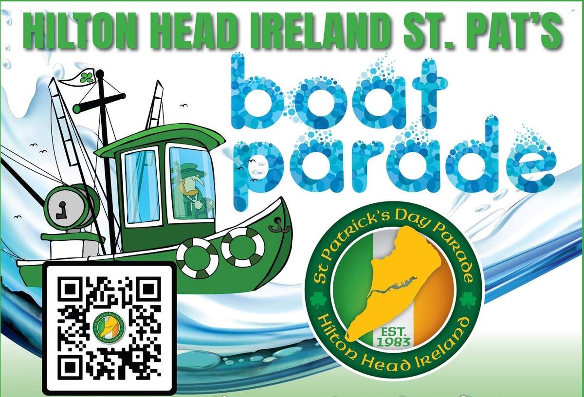 An event flier for the St. Patrick’s Day parade boat parade on Hilton Head Island on March 14, 2021.