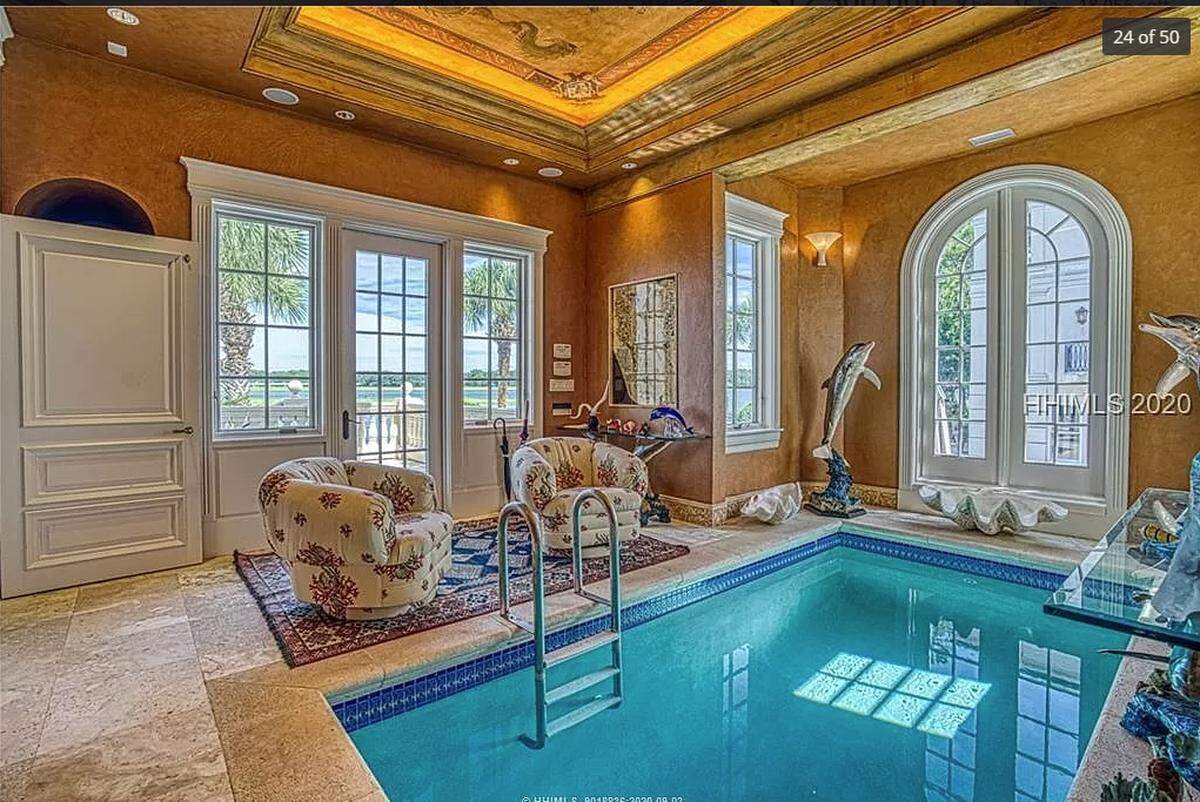 A lap pool inside a home listed for $12.5 million on Hilton Head Island.