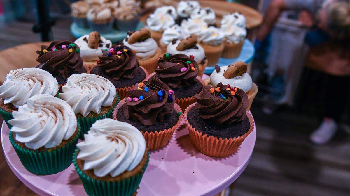 Cupcakes as far as the eye can see can be found at Cupcakes 2 Cakes on Aug. 16, 2023, located in Berkeley Place in Bluffton. The shop also offers, among others, coffee, pastries, ice cream and will soon offer mocktails paired with scrumptious desserts. 
