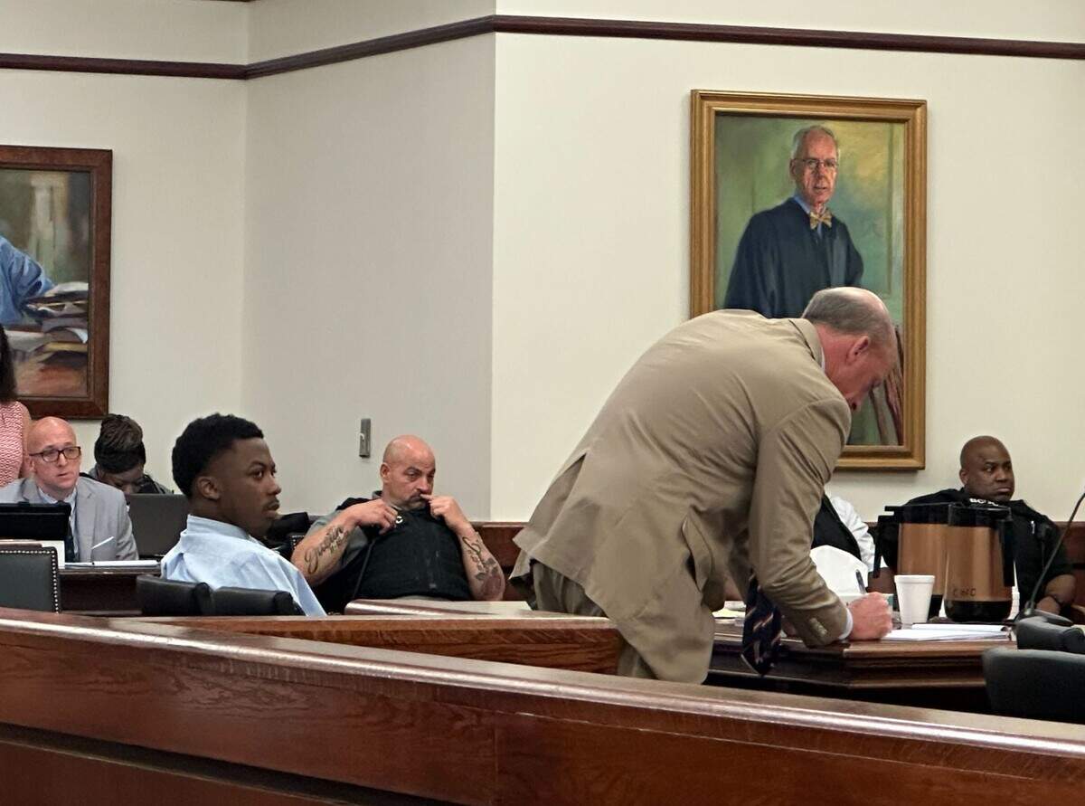 Beaufort defense attorney Scott W. Lee spoke on Sept. 29, 2023, to Circuit Court Judge R. Ferrell Cothran, Jr. while the jury deliberated on a decision for his client Ty'Leic Chaneyfield, who was sentenced to life in prison for the March 2021 murder of Bluffton High School football player Dwon “D.J.” Fields. 