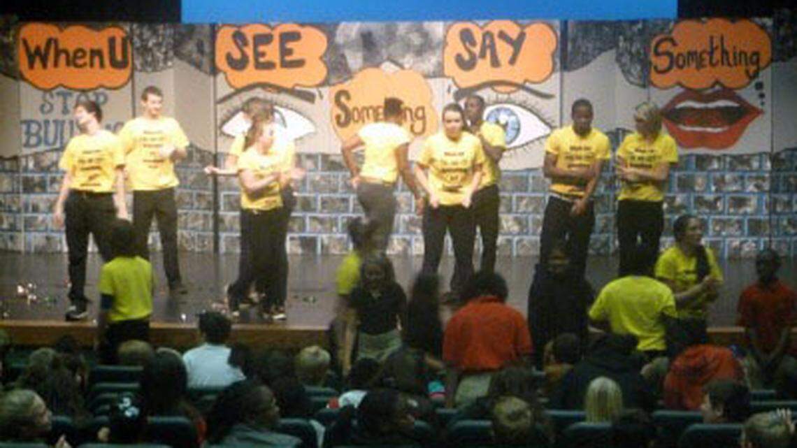 Beaufort High School students perform their orginal play on bullying, "If You See Something, Say Something."