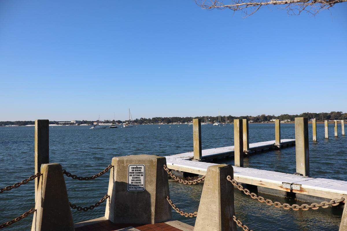 A number of sailboats remained in the water of the Beaufort River the morning of Feb. 1, 2026, after several inches of snowfall came to the Lowcountry the night prior.