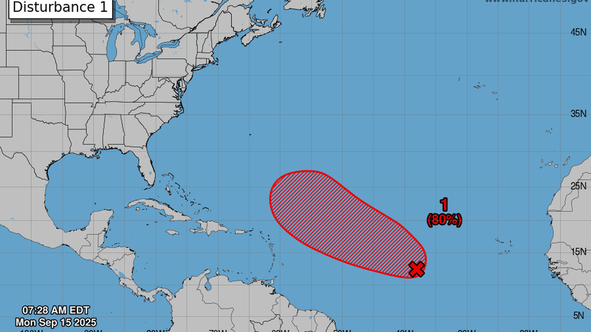Meteorologists are tracking a tropical wave that has a high chance of developing into a tropical depression or storm later this week. If it forms a tropical storm, the system would be named Gabrielle.