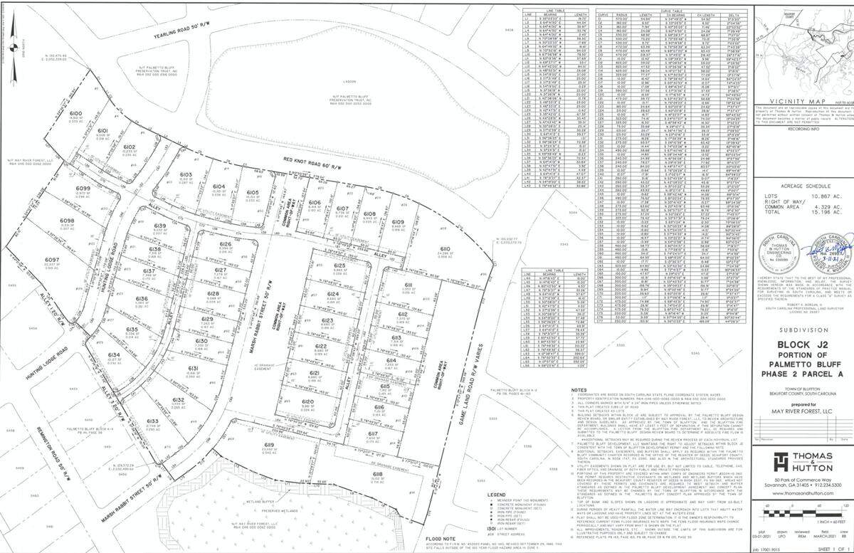 Plans for a 43-lot subdivision in Bluffton’s Palmetto Bluff. The new subdivision will be the last addition to the River Road neighborhood.