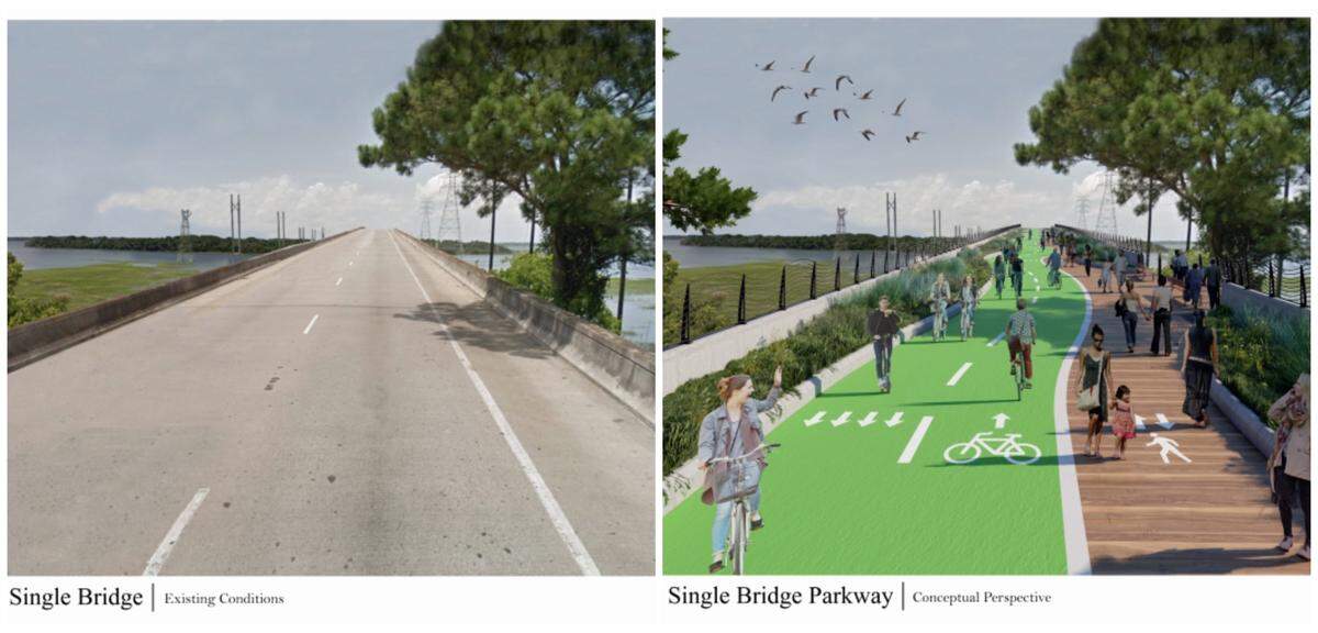 A potential design for U.S. 278 once new bridges are built heading to Hilton Head Island.