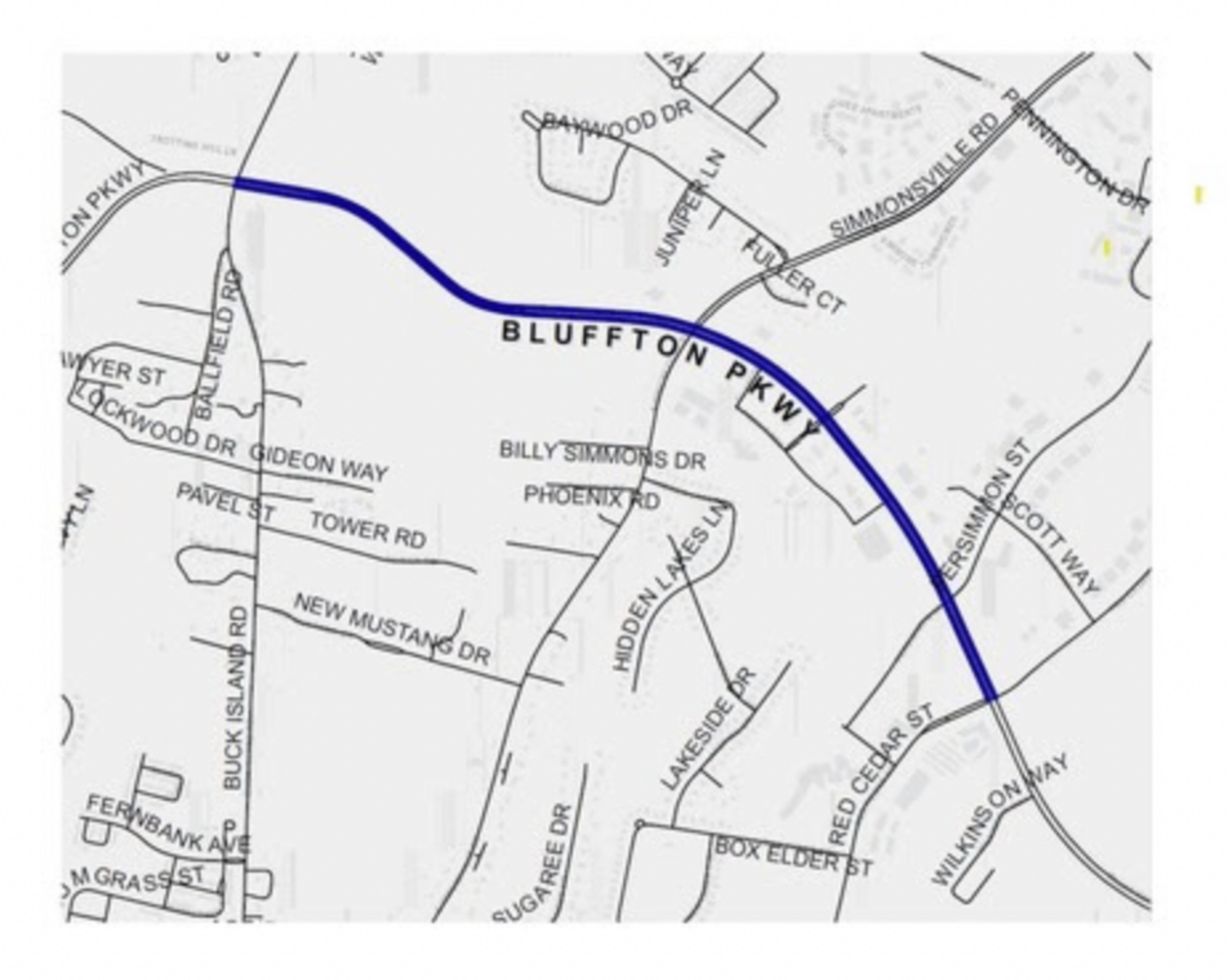 Overnight repairs will be taking place for the next two weeks on a section of Bluffton Parkway from Red Cedar Street to Buck Island Road.