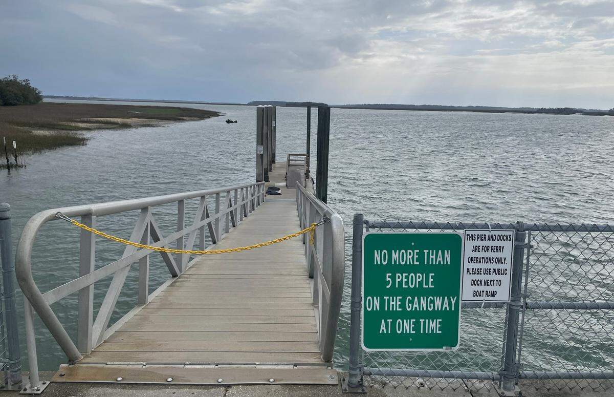The public ferry dock at the C.C. Haigh Boat Landing on Pinckney Island gets inspected regularly by Beaufort County Public Works.