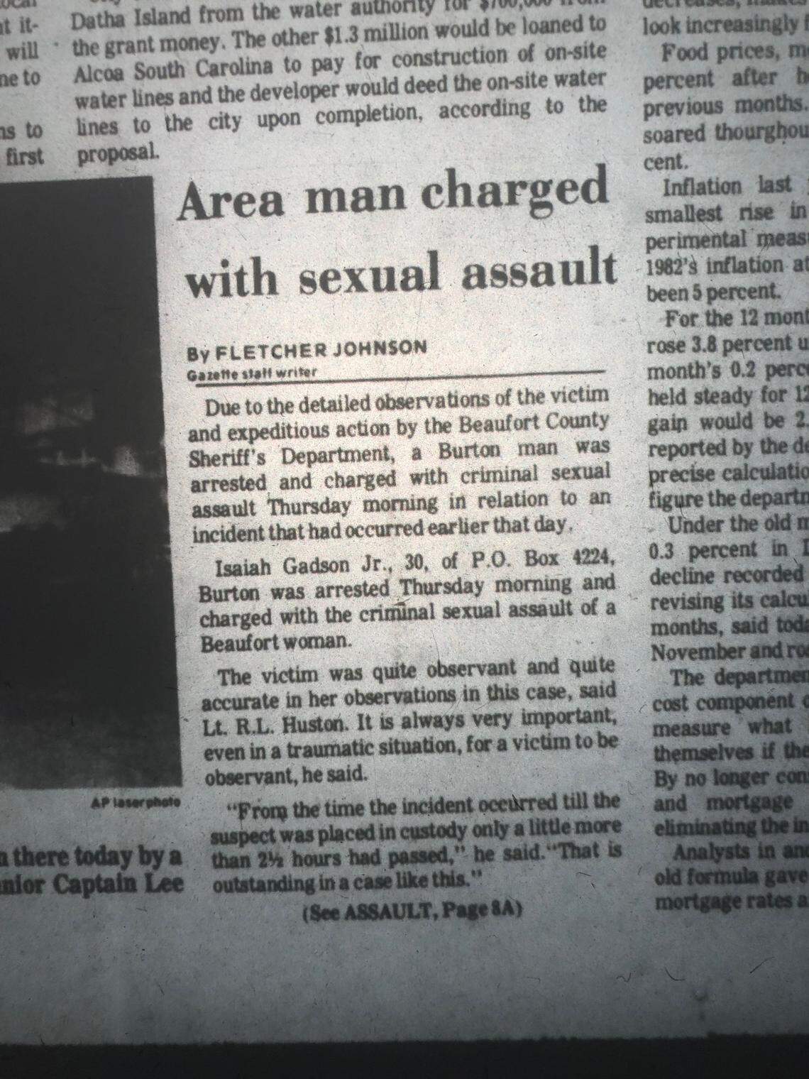 A news clipping from the Feb. 25, 1983, edition of The Beaufort Gazette