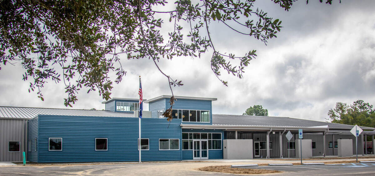 Polaris Tech Charter School, pictured here in August 2018, is located in Ridgeland, South Carolina. The school opened its doors to middle and high school students in fall 2018 and expanded to include kindergarten and elementary school starting in the 2023-24 academic year.