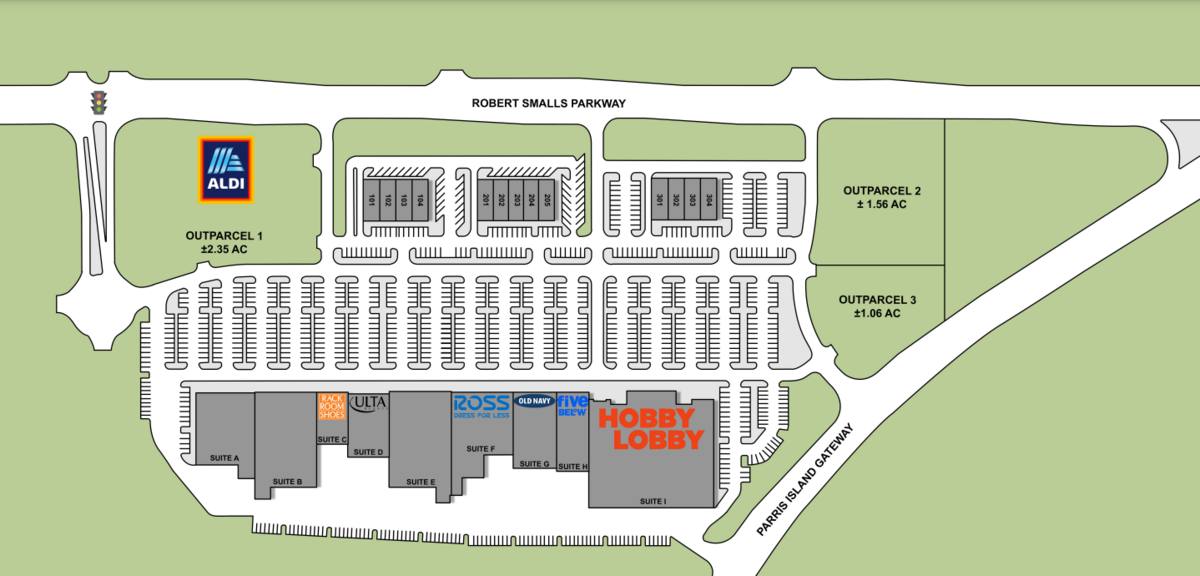 This map shows where the tenants will be located at Beaufort Station.