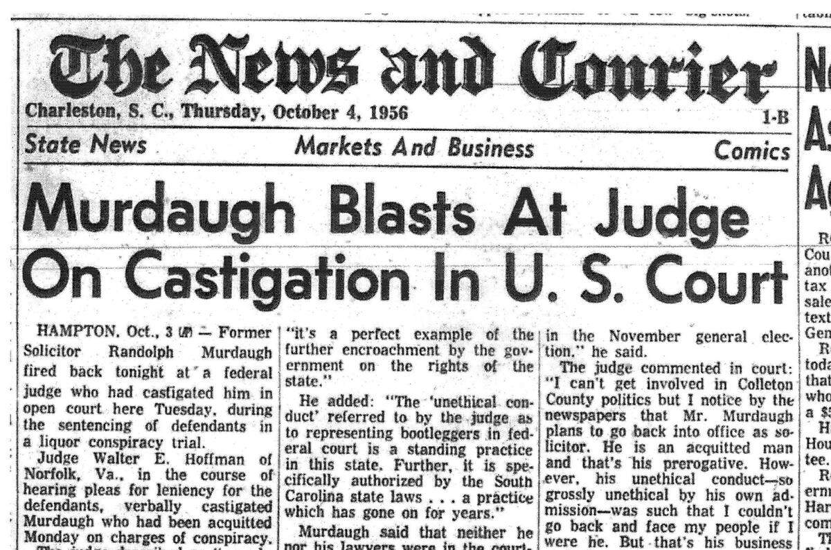 News clipping from Charleston’s S.C.’s The News and Courier that appeared on Oct. 4, 1956.