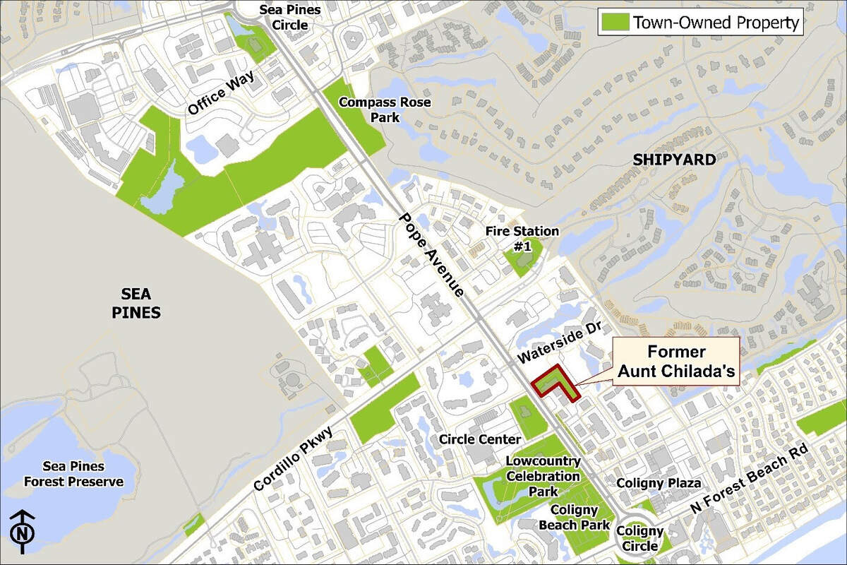 The former Aunt Chilada’s property is located off of Pope Avenue heading toward Coligny Beach.