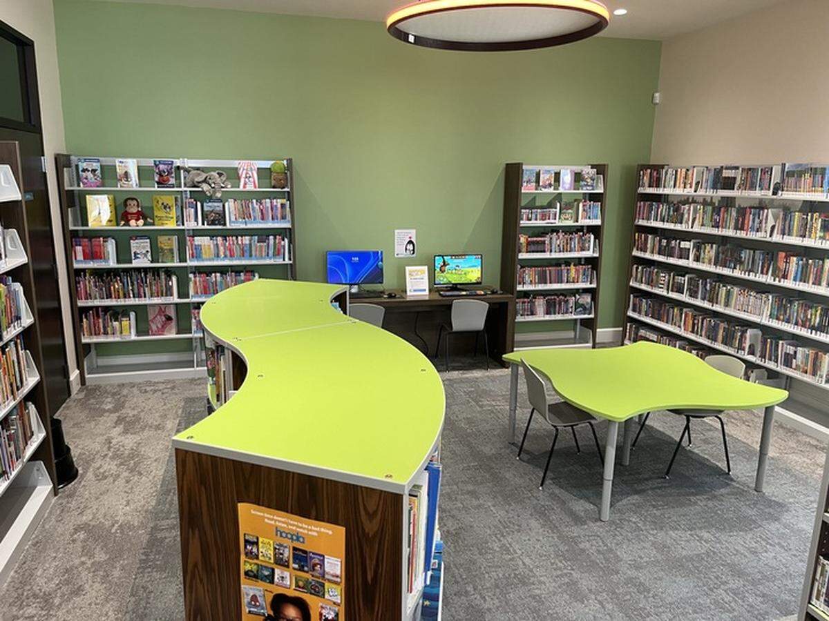 Materials at the Samuel E. Murray Library in Port Royal includes a teen section.