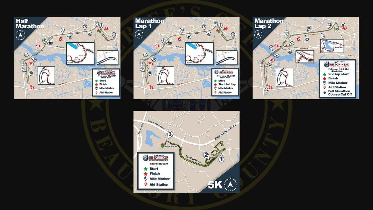 The routes for this year’s Hilton Head Marathons
