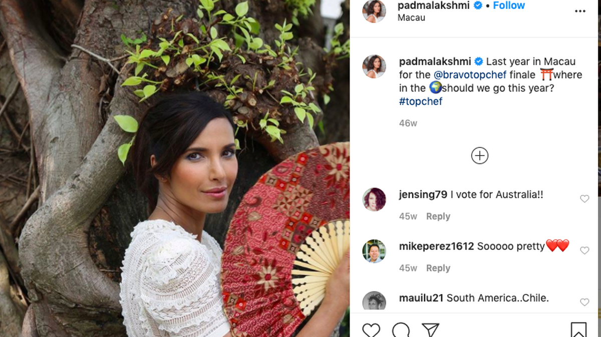 Top Chef host and executive producer Padma Lakshmi.