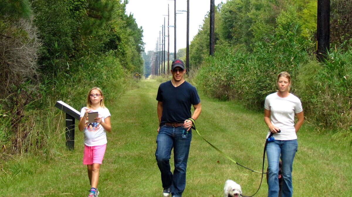Blufftonians Emma, Foster and Nikki McCarl enjoy a day of hiking the New River Linear Trail in Bluffton.
