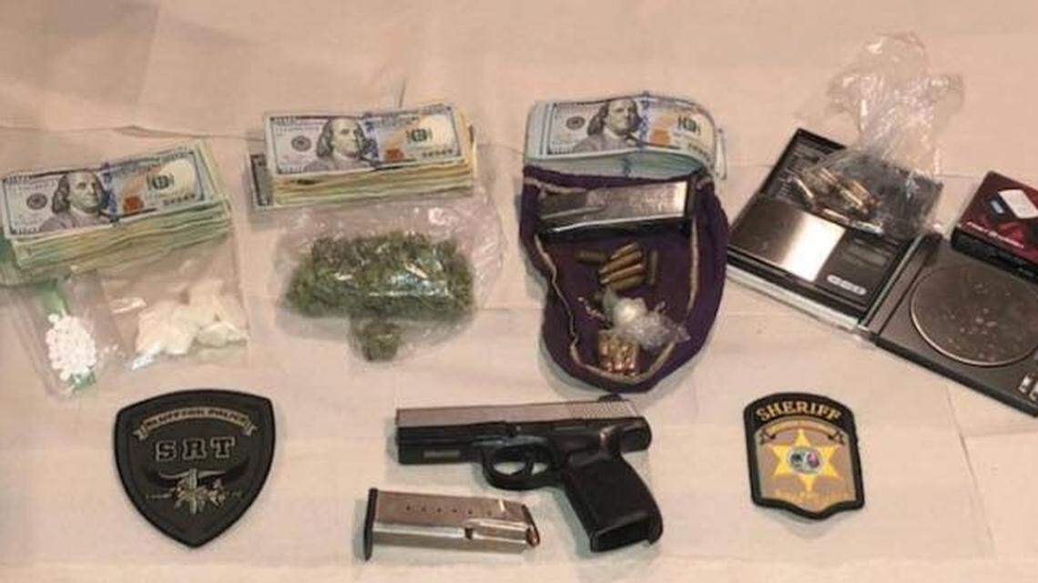 The Jasper County Sheriff's Office seized crack cocaine, marijuana, pain pills and other items when executing a narcotics search warrant Thursday April 12, 2018.